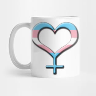 Heart-Shaped Transgender Pride Female Gender Symbol Mug